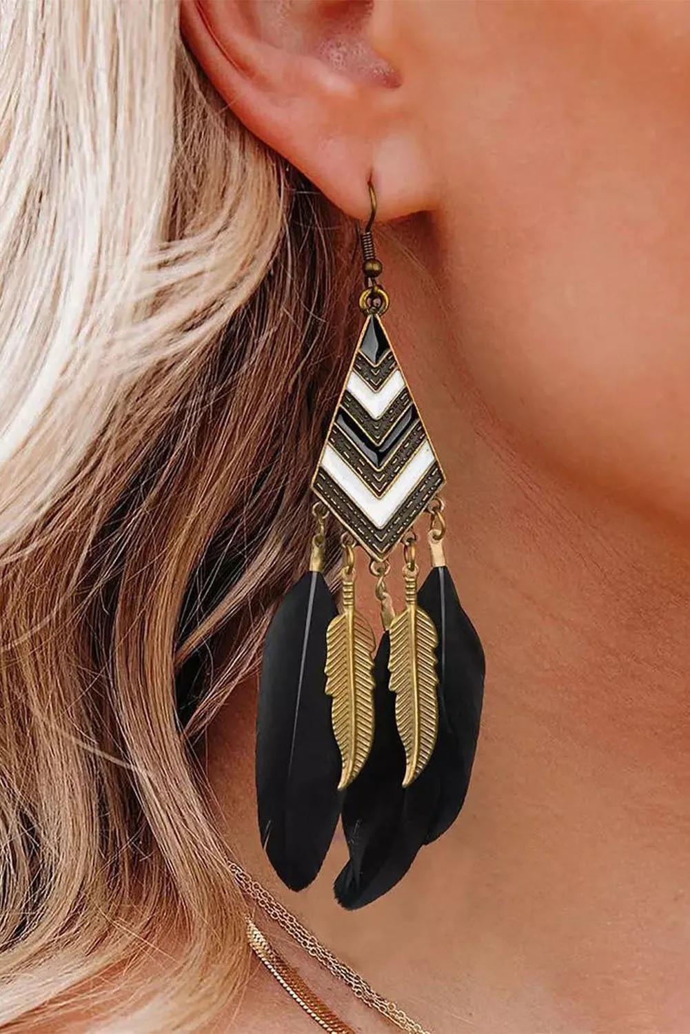 Vintage Bohemian Feather Earrings