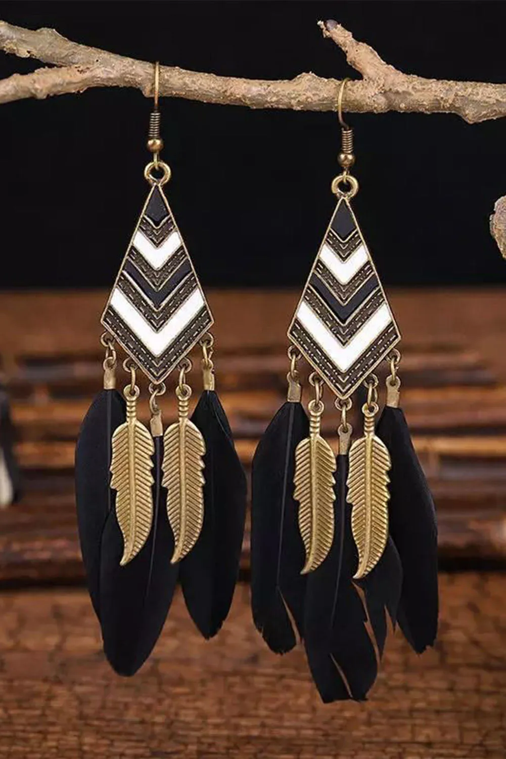 Vintage Bohemian Feather Earrings