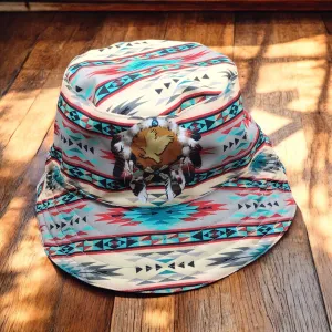 White Native design Bucket Hat( eagle )